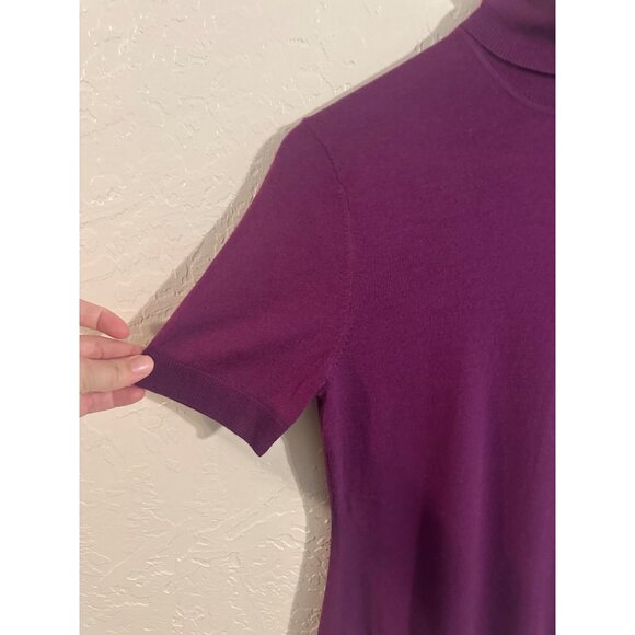 Trina Turk Los Angeles Purple Turtleneck 100% Wool Sweater Top - Picture 3 of 9